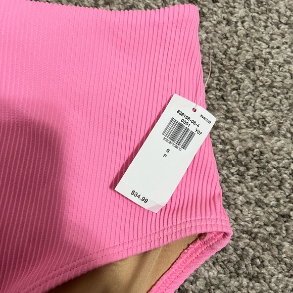 Pink Ribbed High-Wasited Bottoms - Picture 2 of 4